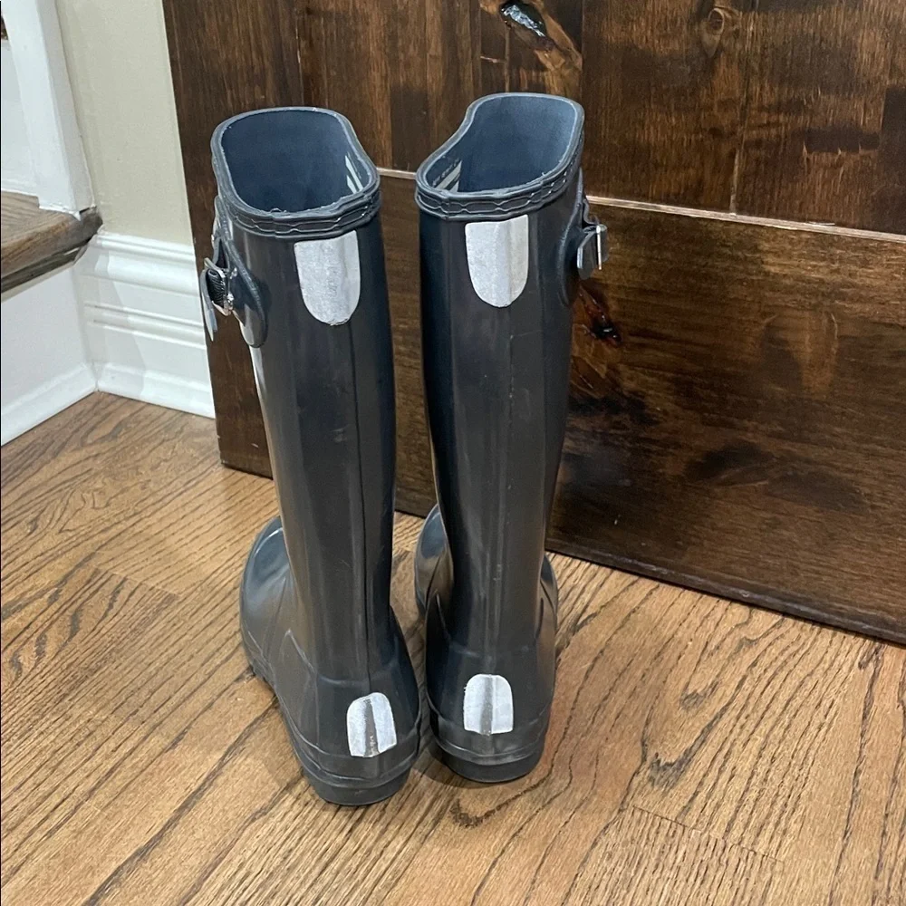 HUNTER Original Big Kid Rain Boot Kids Unisex 4 boy 5 girl Grey